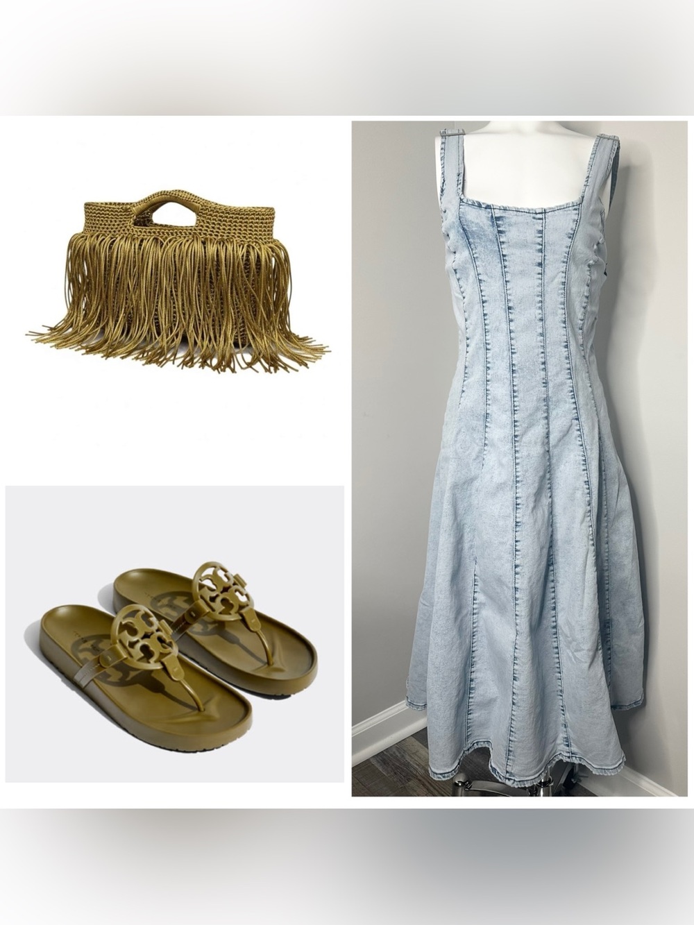 NOVA BLUE Light Wash Denim Midi Dress - Blue-l